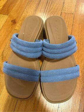 Reef Lofty Lux Hi Platform Slides — Women’s Size 9 | Periwinkle Blue Suede